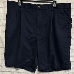 Roundtree Yorke Shorts Mens 40 Navy Blue Pockets Zip Button Stretch Waist